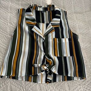 Cropped button up blouse